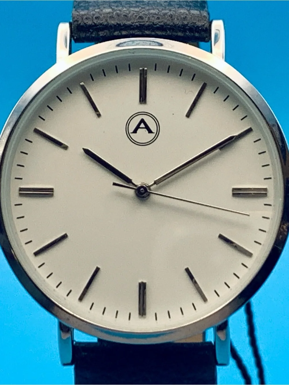AKRIBOS XXIV AK1033SS Men’s Fashion Quartz Wristwatch Leather Works New Battery